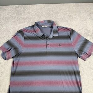Travis Mathew Shirt Mens XL Polo Short Sleeve Lightweight Golf Casual Gray Black